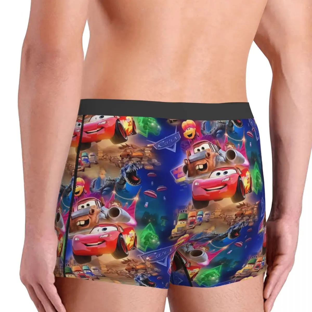 Custom Lightning McQueen Car Pattern Boxers Shorts Mens Briefs Underwear Funny Underpants