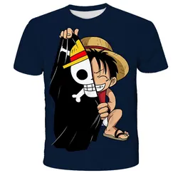 Fashion Kid Anime One Piece Luffy T Shirt Boy Clothing Kids Boys Tshirt Children T-shirt Summer Short Sleeve Tops Tees