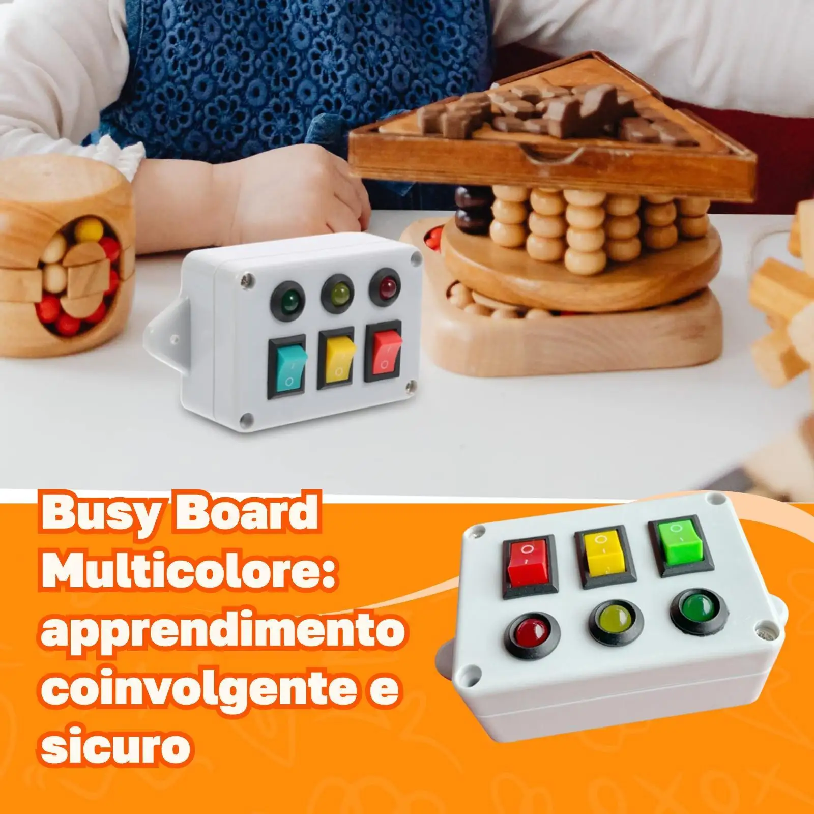 Rainbow Cube Building Blocks Set Educational Busy Board Interactive Toys for Children’s Early Learning Play