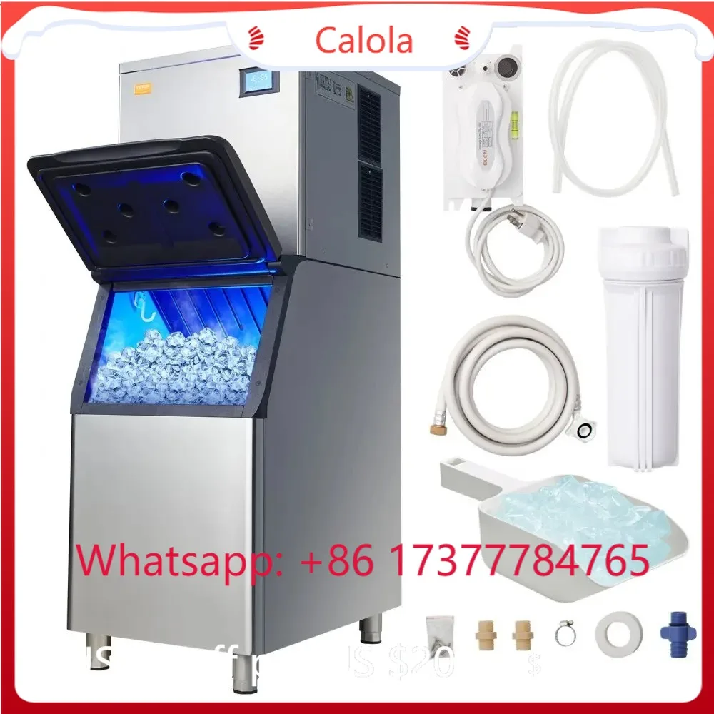700W Commercial Ice Making Machine 360LBS Daily Output 330.7LBS Storage Auto Self-Cleaning