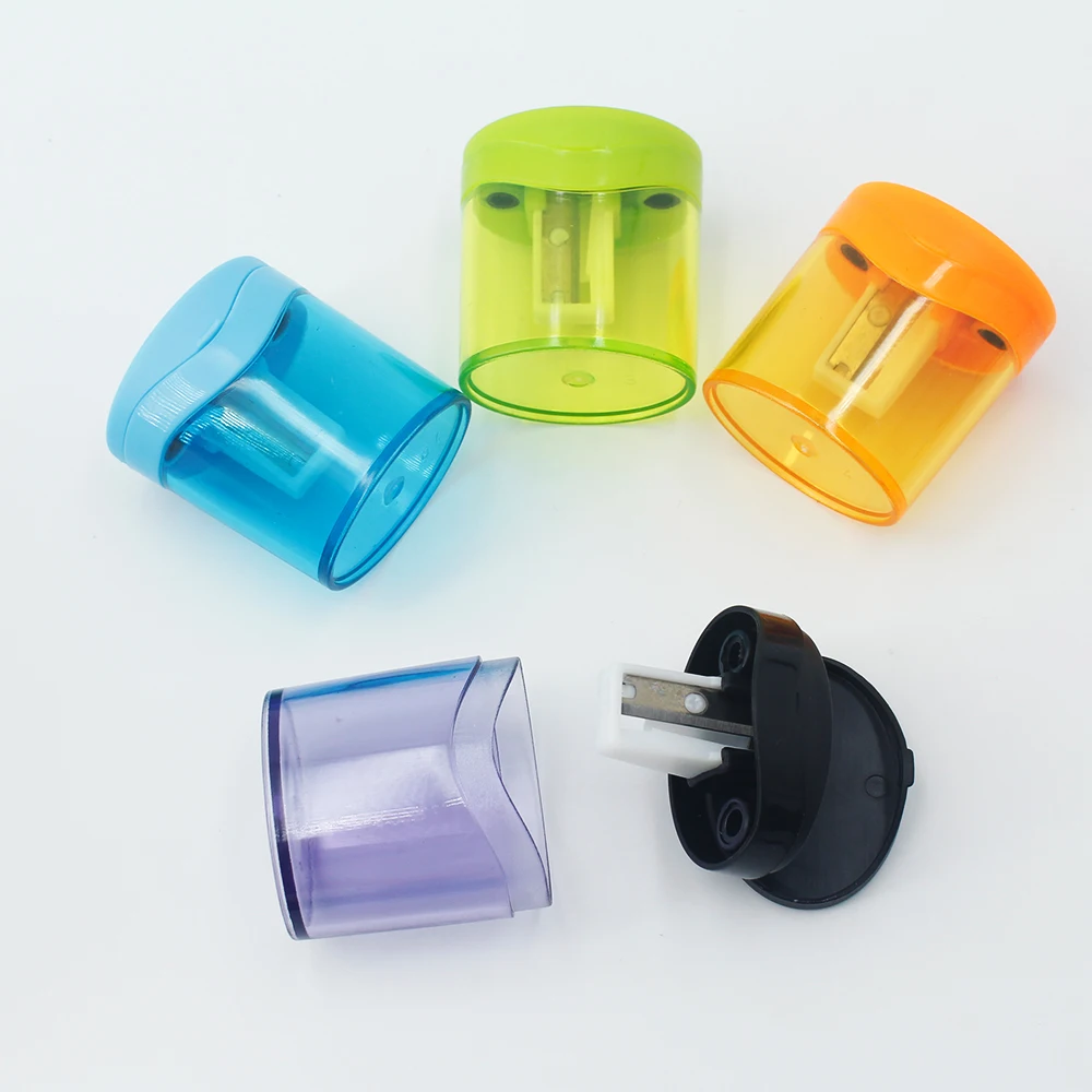 1pc Hand-held single-hole multifunctional pencil sharpener with lid suitable for standard 8mm pencil  753A