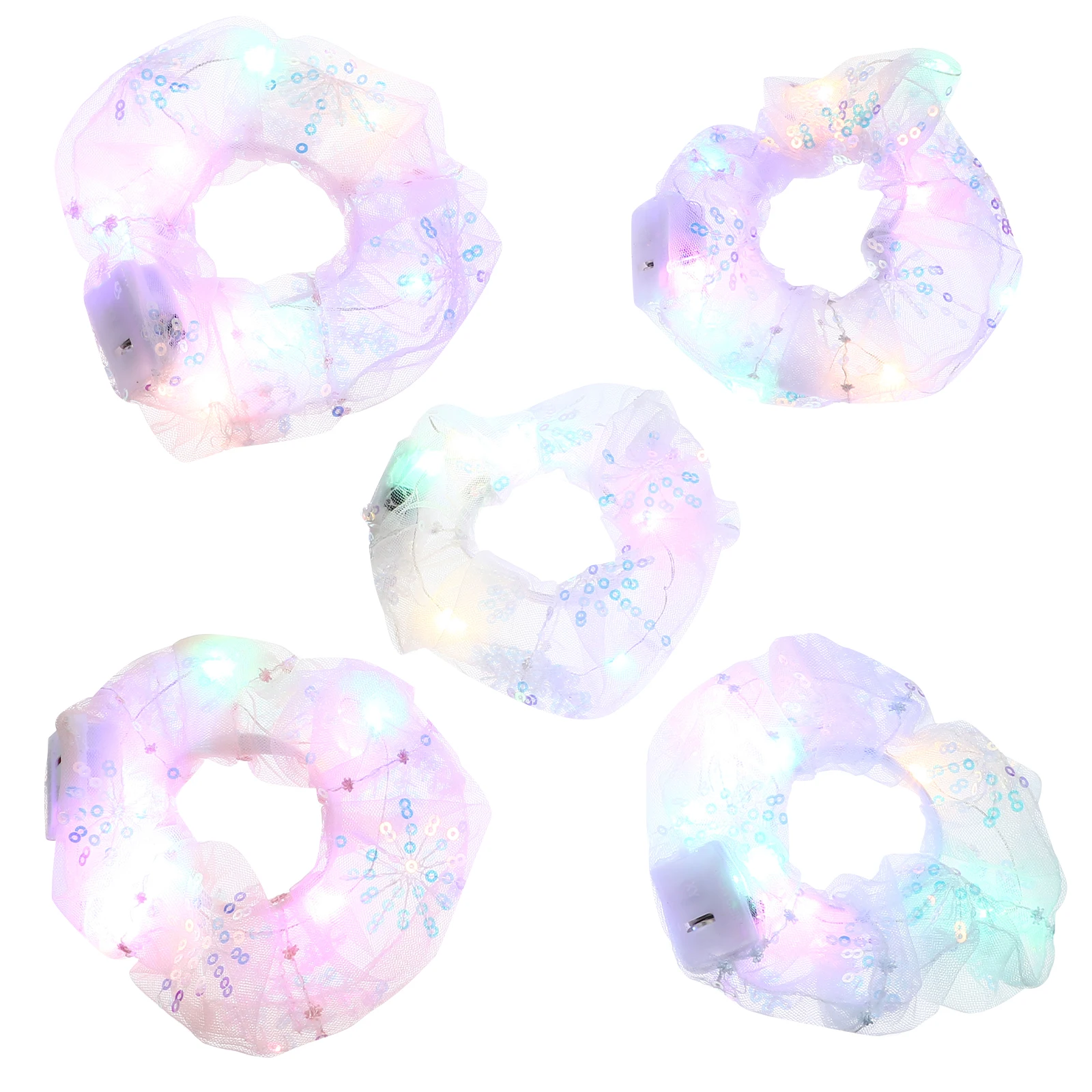 

5pcs Hair Ties Glowing Elastic Scrunchies Women Accessories Ponytail Holder Bulk Women Hair Bands Bands