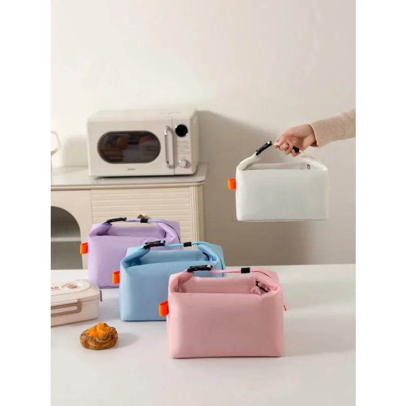 1pcs Foldable Handheld Insulated Bag Oxford Cloth Thick Insulation Layer Handheld Outdoor Food Tote