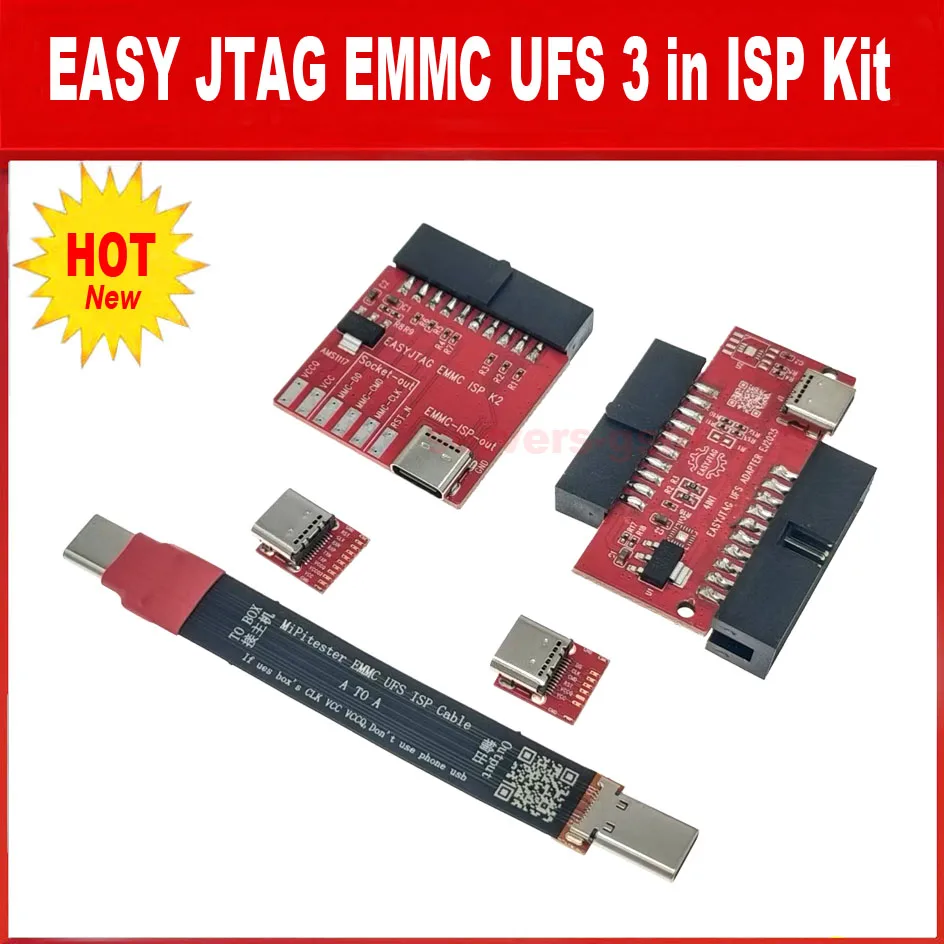 2025 NEW EASYJTAG eMMC UFS 3in1 ISP Kit without encryption chip For easy jtag plus box Repair