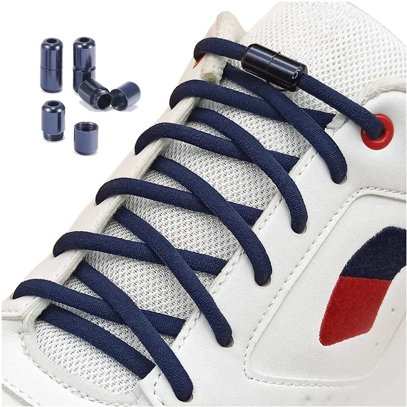 New Version Elastic No Tie Shoelaces Metal Lock Shoe Laces for Kids Adult Sneakers Shoelace Quick Lazy Metal Lock Laces Shoes