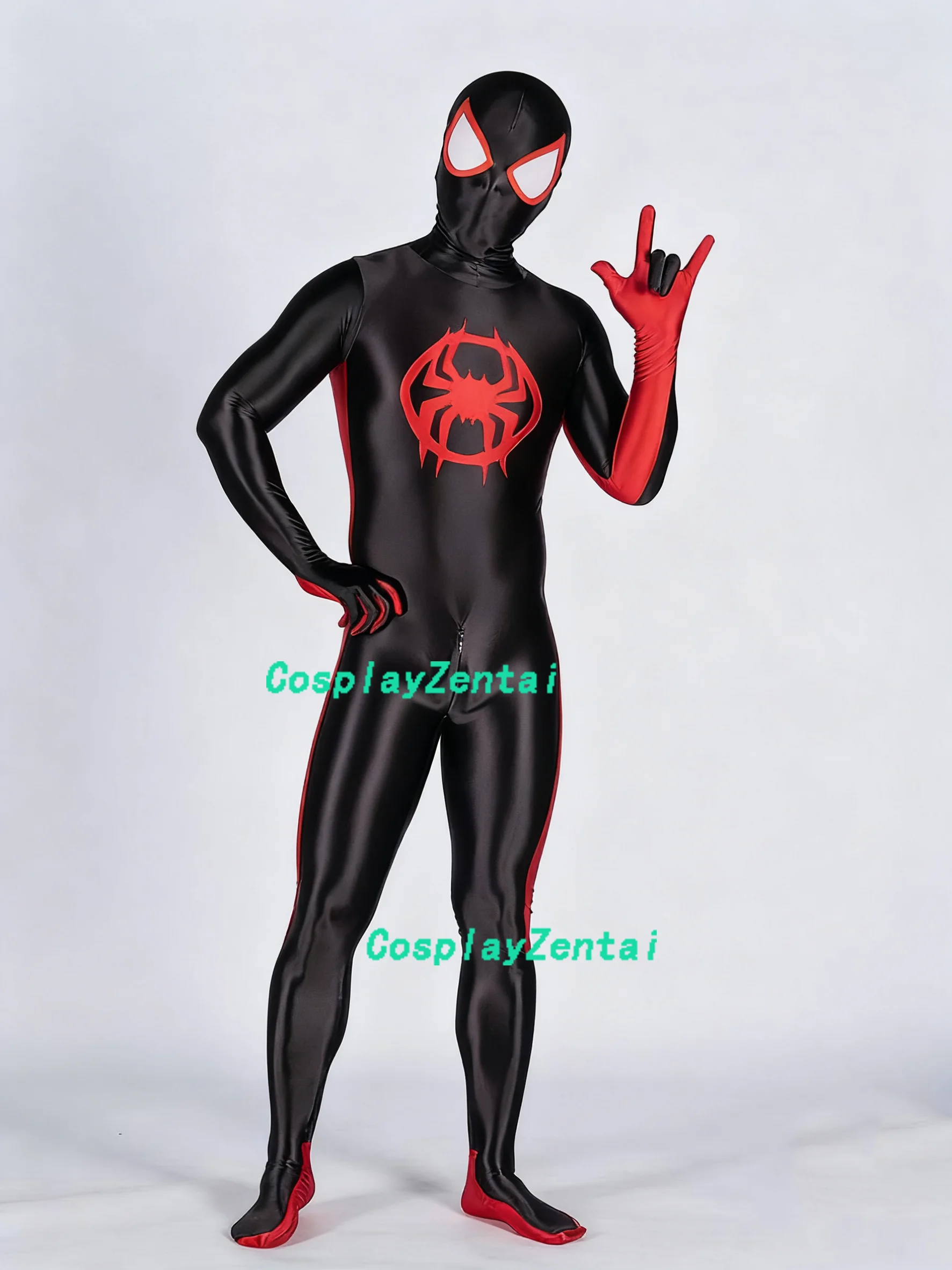

Miles Morales Across the Spider-Verse Spiderman Costume Cosplsay Costume Shiny Smooth Spandex Zentai Bodysuit Halloween Costumes