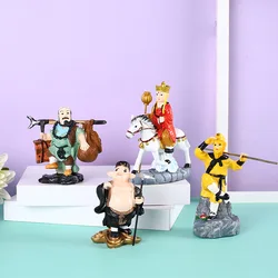4pcs Creative Cartoon Image Sun Wukong Figurine Doll Monkey King Journey To The West Home Decoration Resin Crafts Decorations