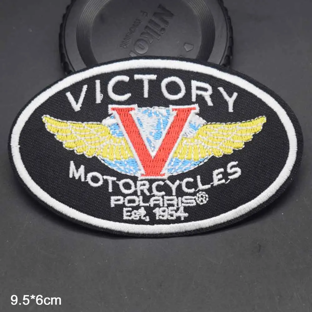 Bike Motorcycle Filters Iron On Embroidered Victory Clothes Patches For Clothing Stickers Garment