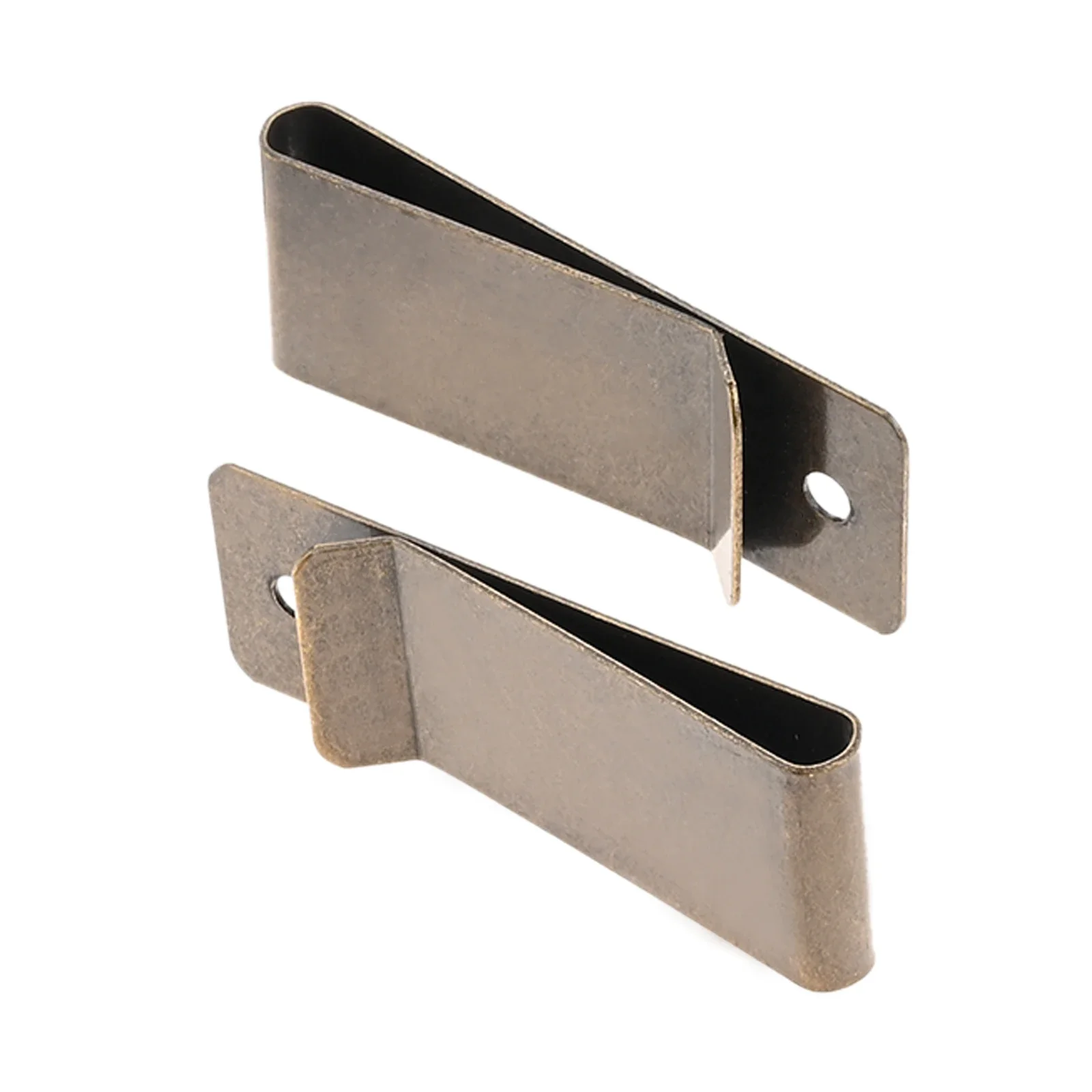 Clip de hebilla de resorte de bronce antiguo, 2 uds., con agujeros, funda, Clip para cinturón, cierre, bolsillo, billetera, gancho para llaves para bolso, Artesanía de cuero