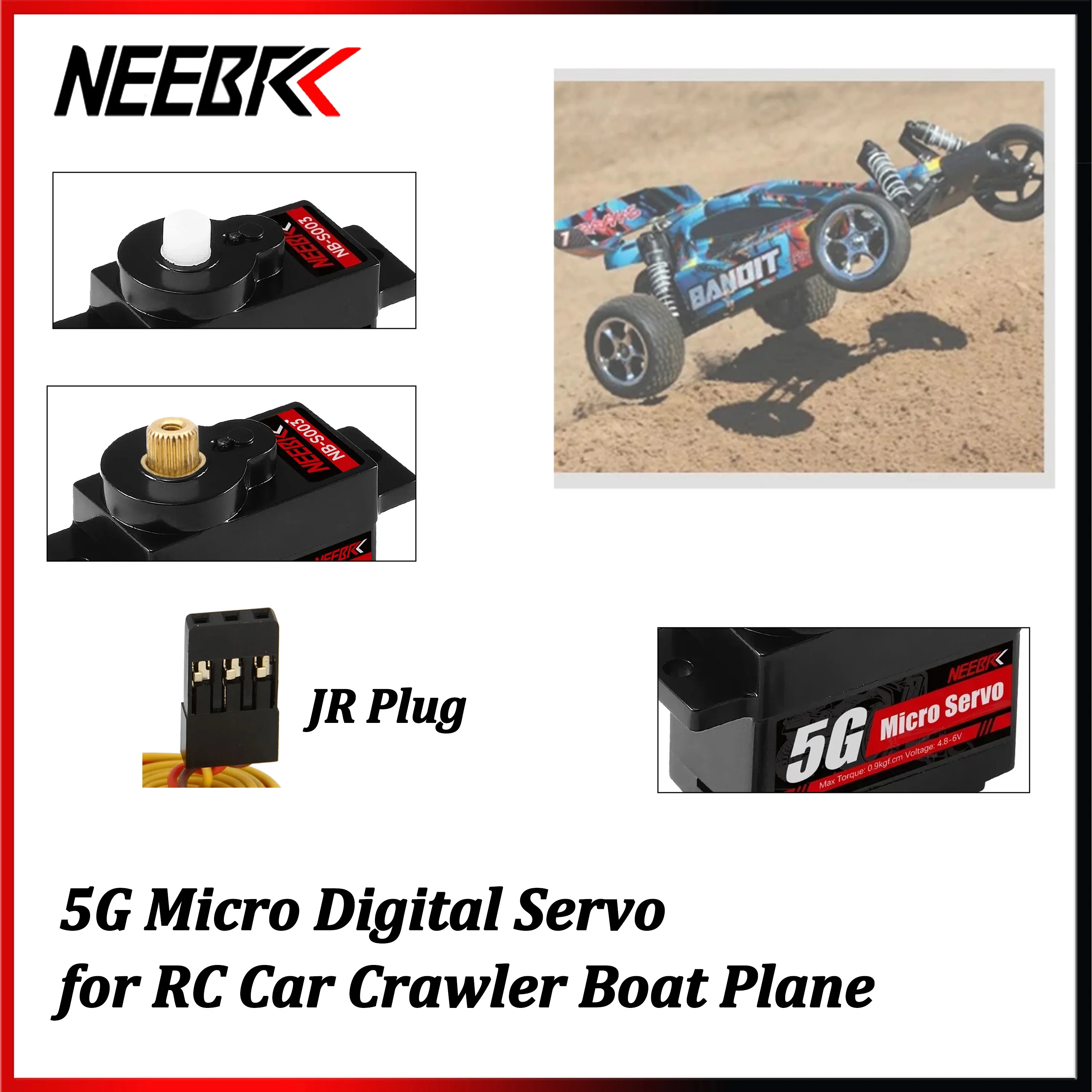 

NEEBRC 5g Mini Digital Servo Plastic / Metal Gear Coreless Motor for RC Car Crawler Plane Boat DIY Toy Parts Axial Wltoys SCX24