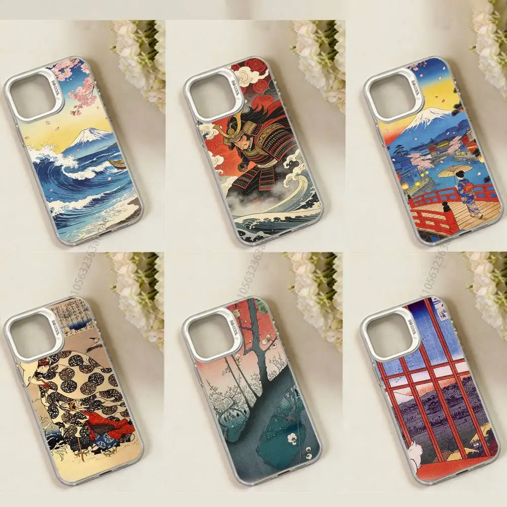

Japan Style Ukiyo-e New Phone Case For iPhone 17,16,15,14,13,12,11,Pro,Max,Plus,Mini,X,XS,XR,8,S,SE Soft Black Case