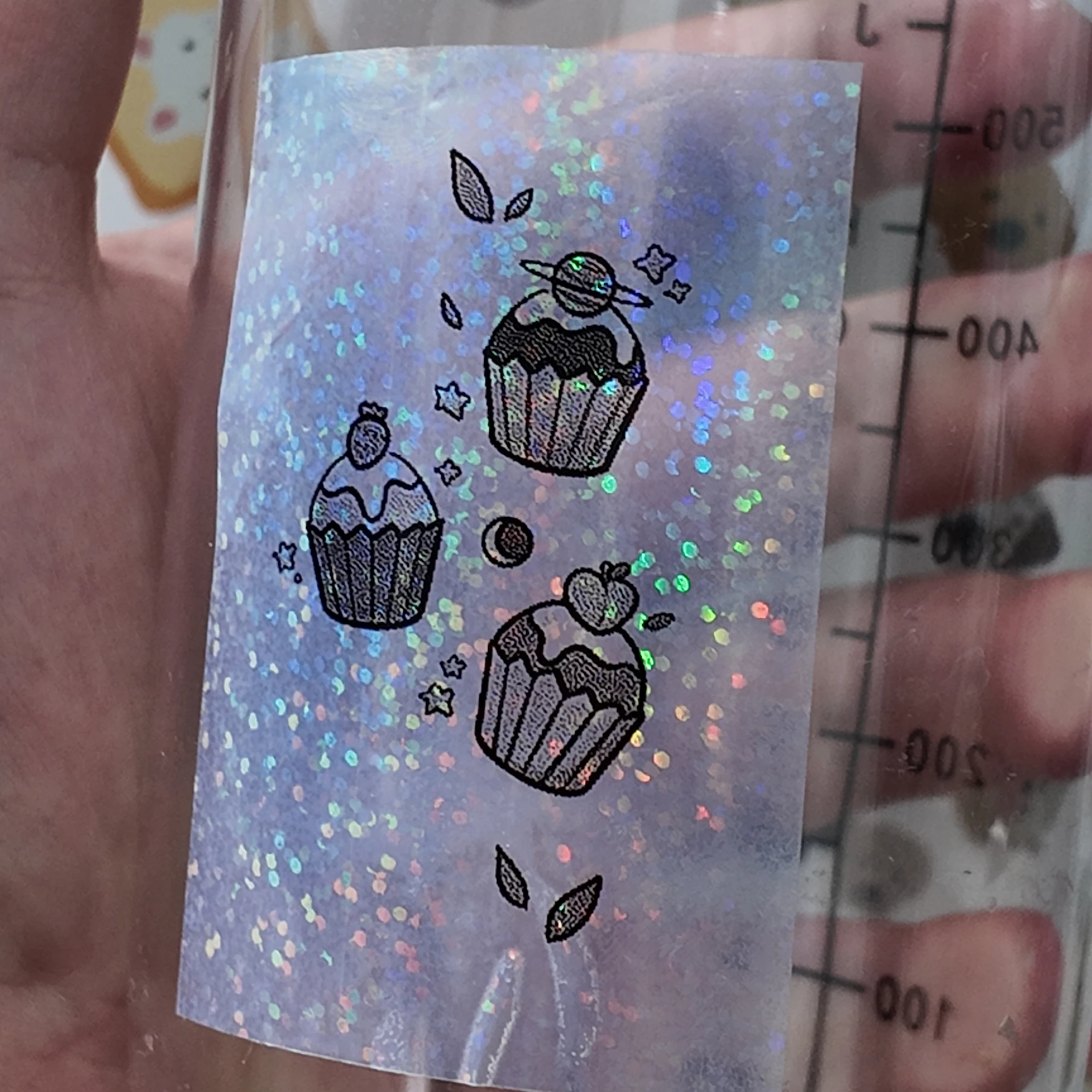 5 рулонов сверкающей прозрачной клейкой бумаги, совместимых с мини-принтерами, таких как C9/C13/C15/C17/C19/C20.