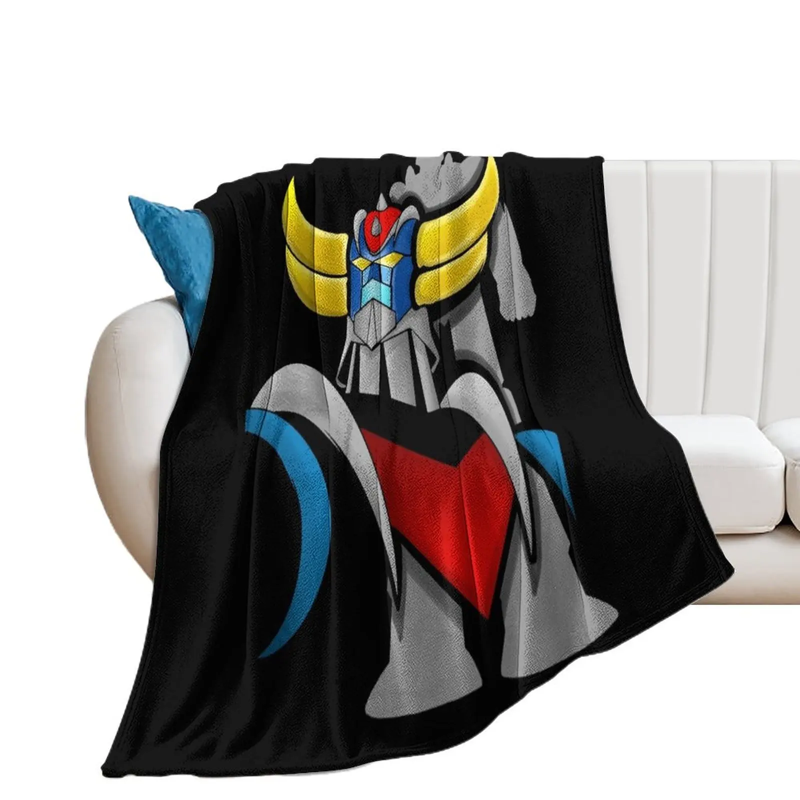 Goldorak, Grendizer, Vintage Goldorak Throw Blanket Plush Flannel Fabric Blankets