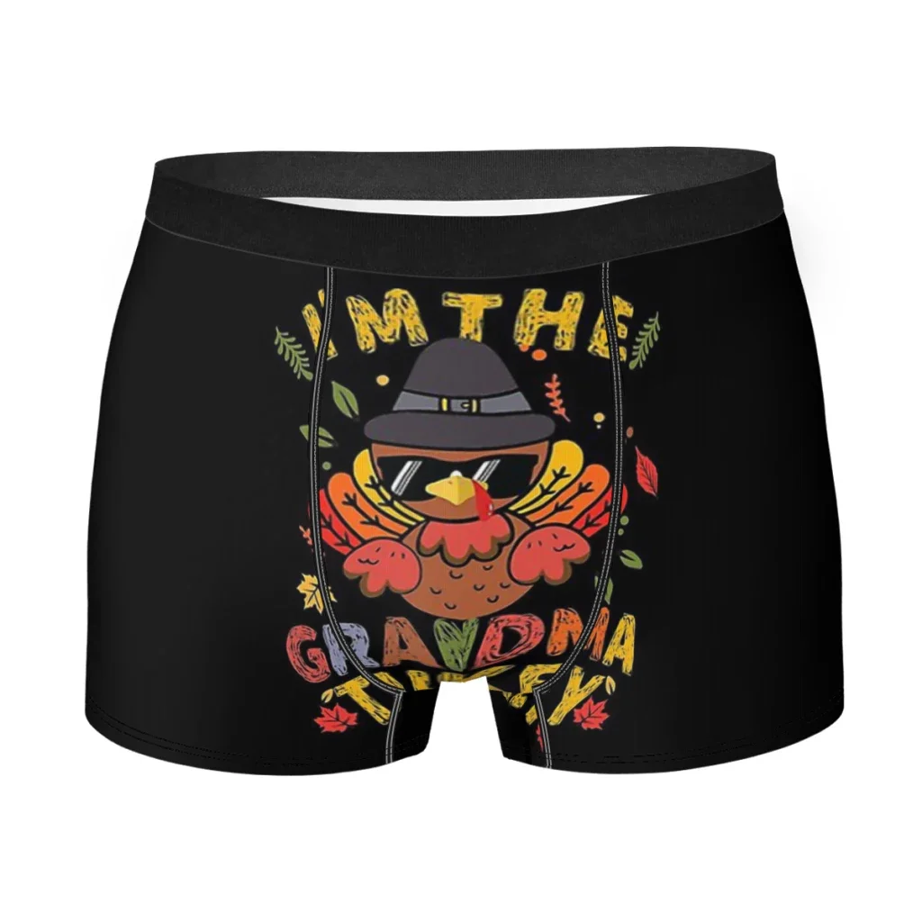 Family The Grandma Turkey Thanksgiving Underpants Homme Panties Men's Underwear Comfortable Shorts Boxer Briefs