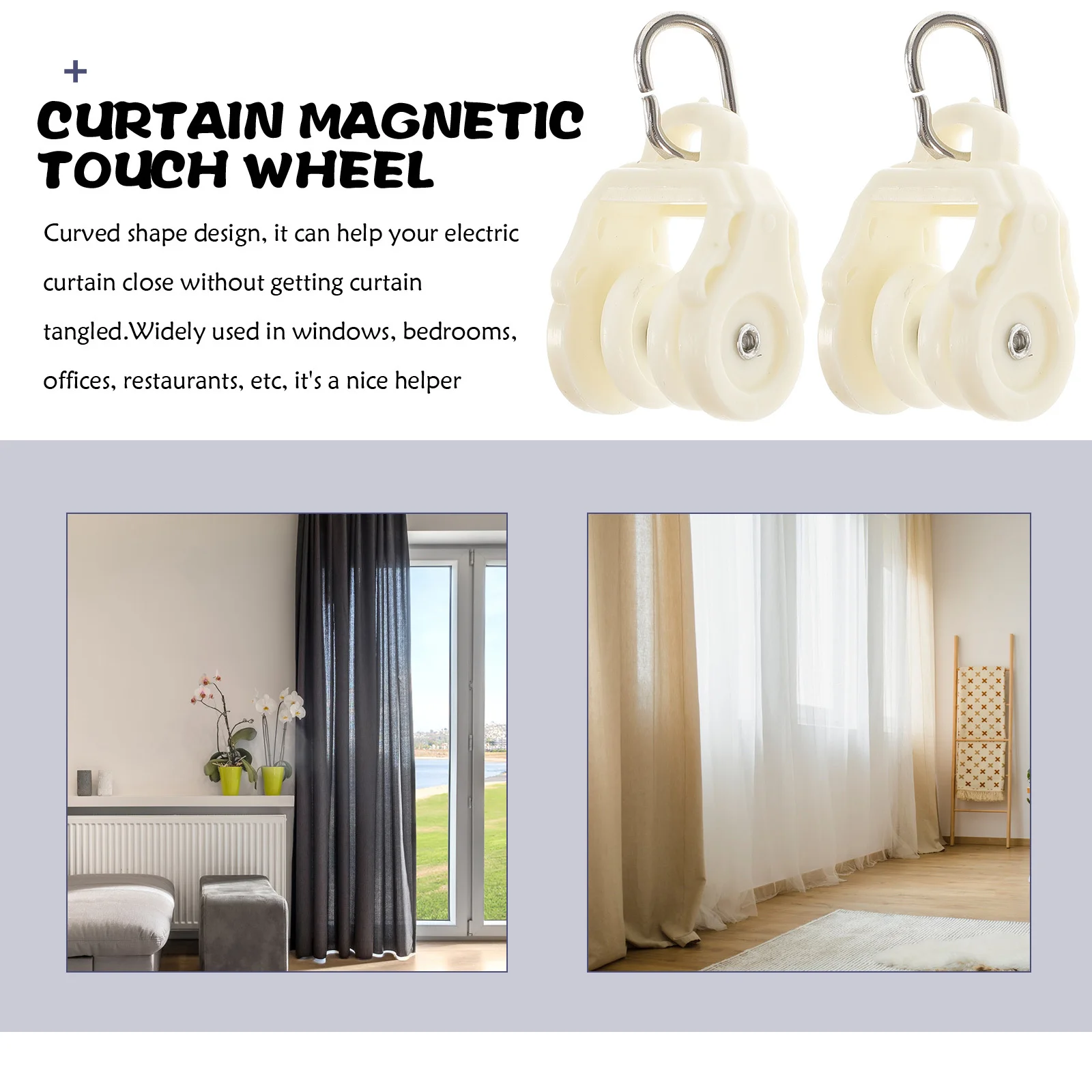 

50pcs Stainless Steel Curtain Track Pulley Sliding Wheel Smooth Gliding For Windows Closets Offices Bedroom Decor Roller