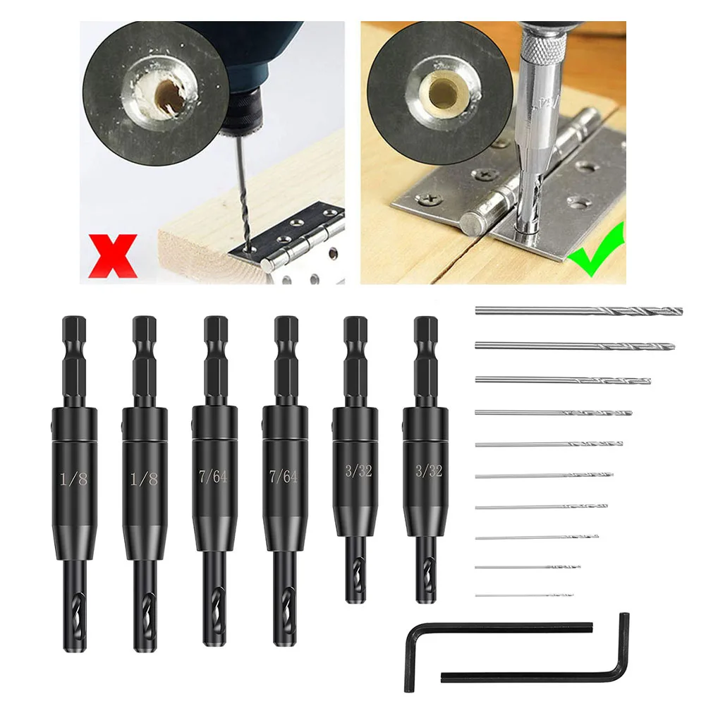 18 قطعة مجموعة لقمة مثقاب ذاتية التمركز عرافة عرقوب VIX بت 14 سداسية عرقوب مركز مجموعة لقمة مثقاب للمفصلات أداة نجارة #6