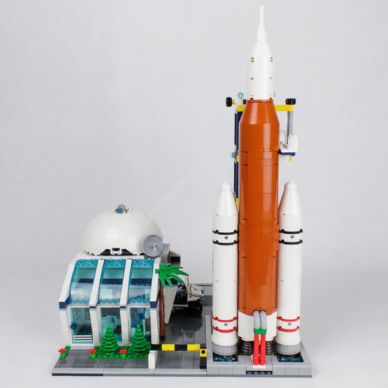 1213 Uds. MOC Rocket Center bloques de construcción Modular ensamblar cumpleaños niños juguetes de ladrillo idea de arquitectura regalos de navidad