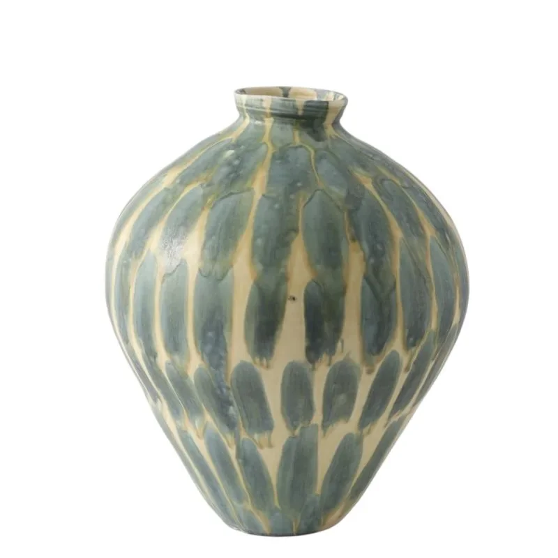 

Vase oil painting style home model room flower arrangement ornament new Chinese style homestay pottery pot flower ware