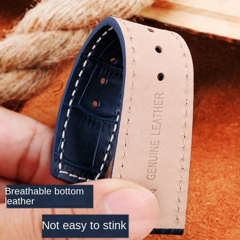 Ремешок из натуральной кожи для часов Citizen 23 мм, ремешок для мужских часов, деловой ремешок для часов из нержавеющей стали с пряжкой-бабочкой