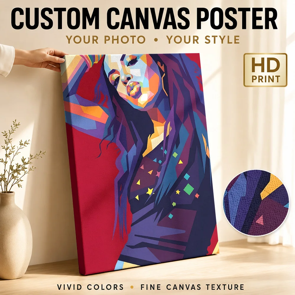 Aaliyah wpap Framed Canvas Print Poster Personalized Photo Modern Aesthetic Wall Paintings Decoration for Office Ready to Hang