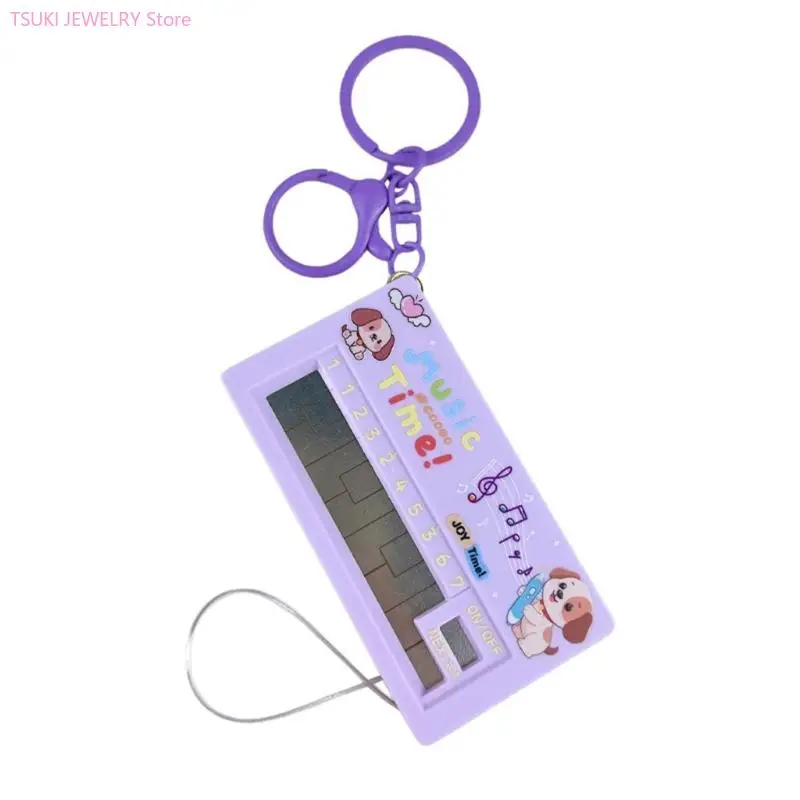 62KE Adorable Electronic Piano Keychain with Cartoon Animal For Office Desk Decoration And Stress Relief Supplies
