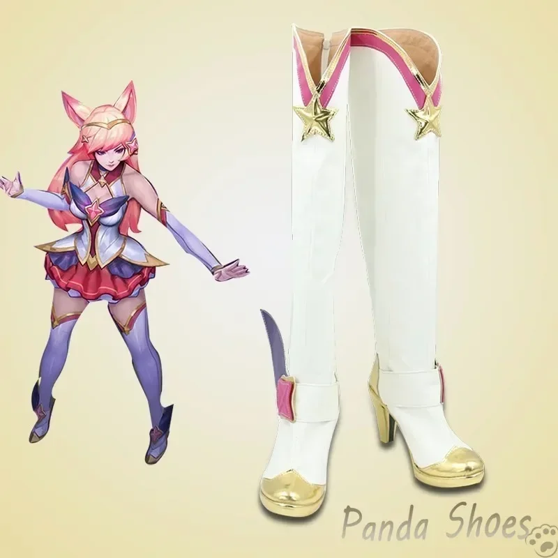 

Ahri LOL Обувь для косплея Аниме Игра League of Legends Cos Star Long Boot Fox Ahri Косплей Костюм Опора Обувь для Хэллоуина