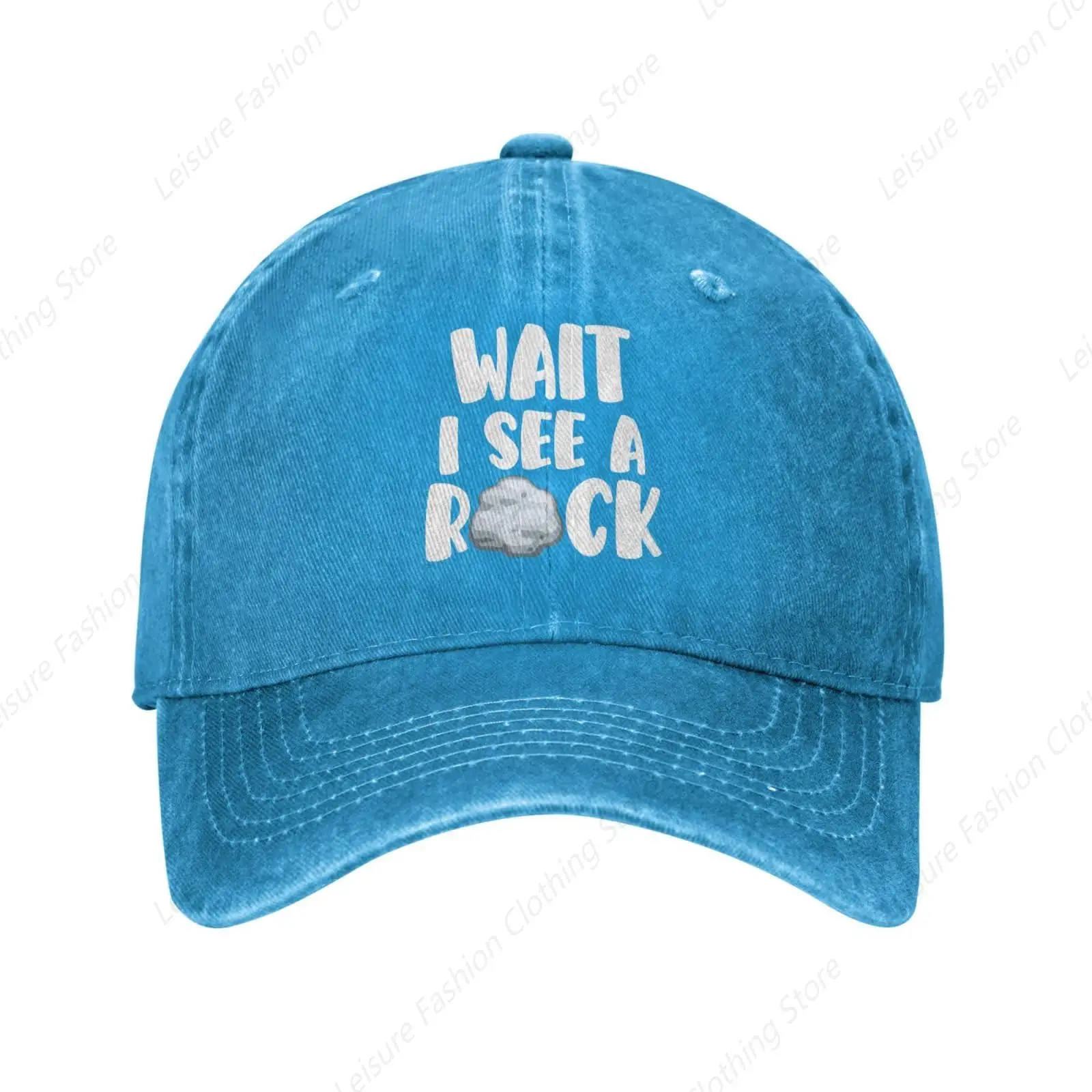 

Wait I See A Rock Dad Hat Unisex Cool Graphic Breathable Glacier Caps