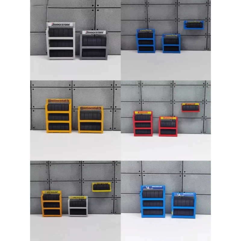 Nuevo Modelo en Miniatura de Estante para Neumáticos a Escala 1/64, Decoración de Escritorio, Escena de Reparación de Autos, Taller, Manualidades, Complementos para Muñecas