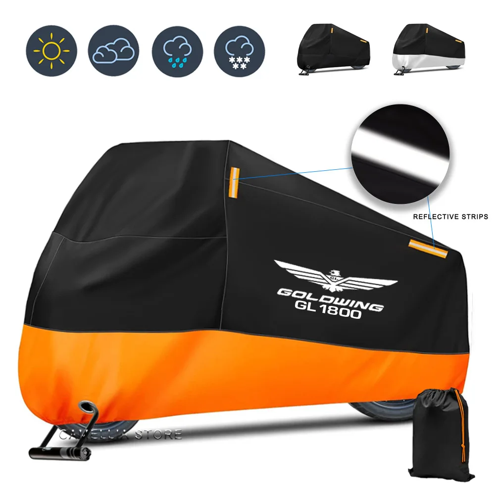 

For Goldwing1800 GL1800 F6B 2002-2017 Motorcycle Cover Waterproof Outdoor Motorbike Rain Dustproof Snow Sun UV Protector