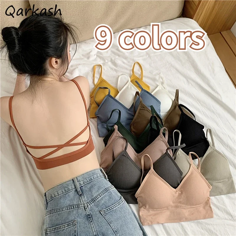 

Майки женские с открытой спиной, 9 цветов, тонкие сексуальные летние укороченные топы Harajuku, женские винтажные корейские стильные дизайны, однотонный топ Женский Mujer