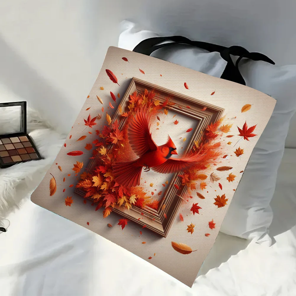 

4шт льняная большая сумка большой емкости с птицами