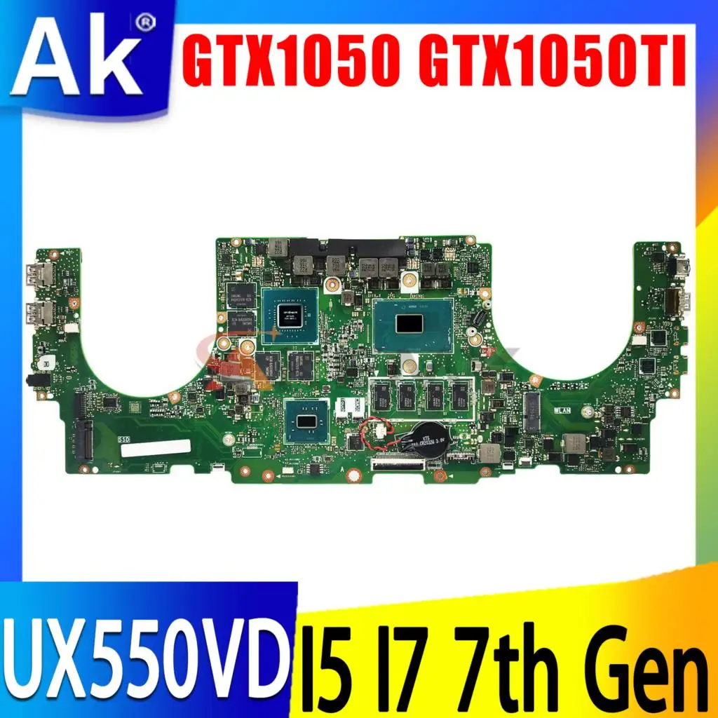 

UX550VD Laptop Motherboard For ASUS UX550VE UX550V UX550 U5500V Mainboard I5-7300HQ I7-7700HQ CPU 8G/16G RAM GTX1050/GTX1050TI