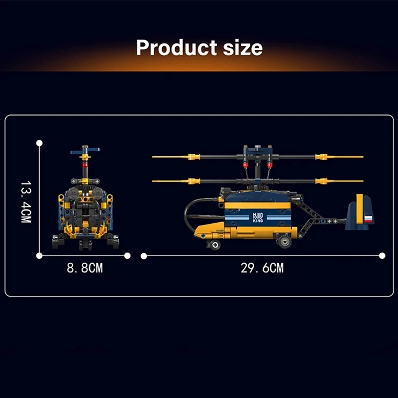 Mould King-Technical Coaxial Counter Rotating Helicopter Model, Building Bricks, Puzzle Toy, Toy Assembly, presente de aniversário para crianças, 24048