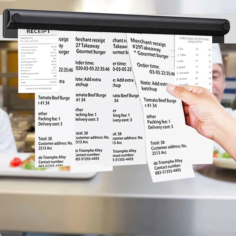 

Многофункциональный держатель для чеков на вынос ресторана 20/30/40/50 см, черный стол для сращивания квитанций, зажим для хранения бумаги