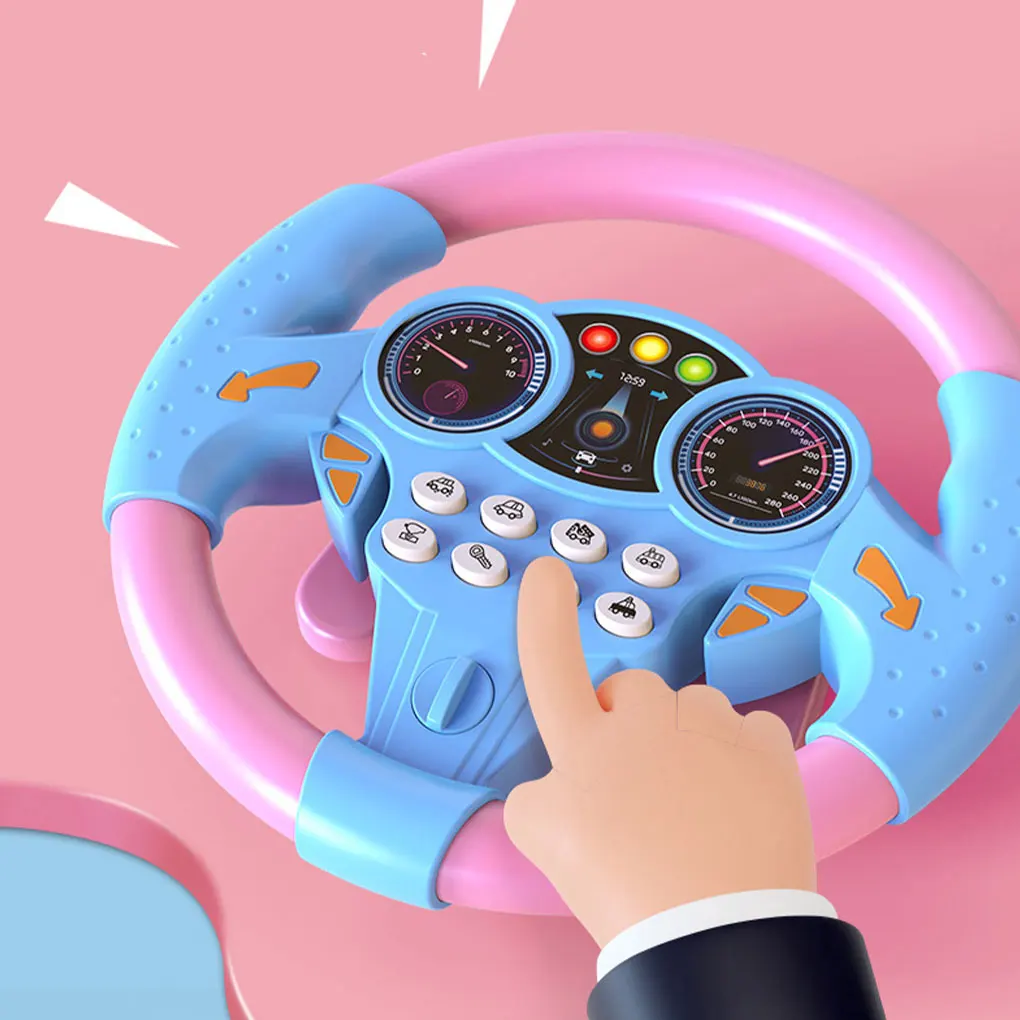 Infant Shining Eletric Simulation Steering Wheel Toy with Light Sound Kids Early Educational Stroller Steering Wheel Vocal Toys