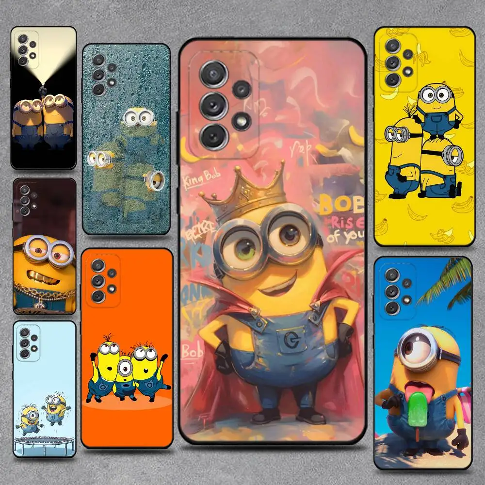 

C-Cartoon Cute M-Minions-s Phone Case For Samsung S25,S24,S21,S22,S23,S30,Ultra,S20,Plus,Fe,Lite,Note,10,9,5G Black Cover