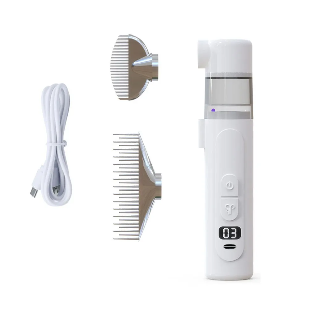 

2-In-1 Dog Hair Clippers USB Rechargeable Professional Electric Pet Lice Remover Self Cleaning Low Noise Pet Trimmer