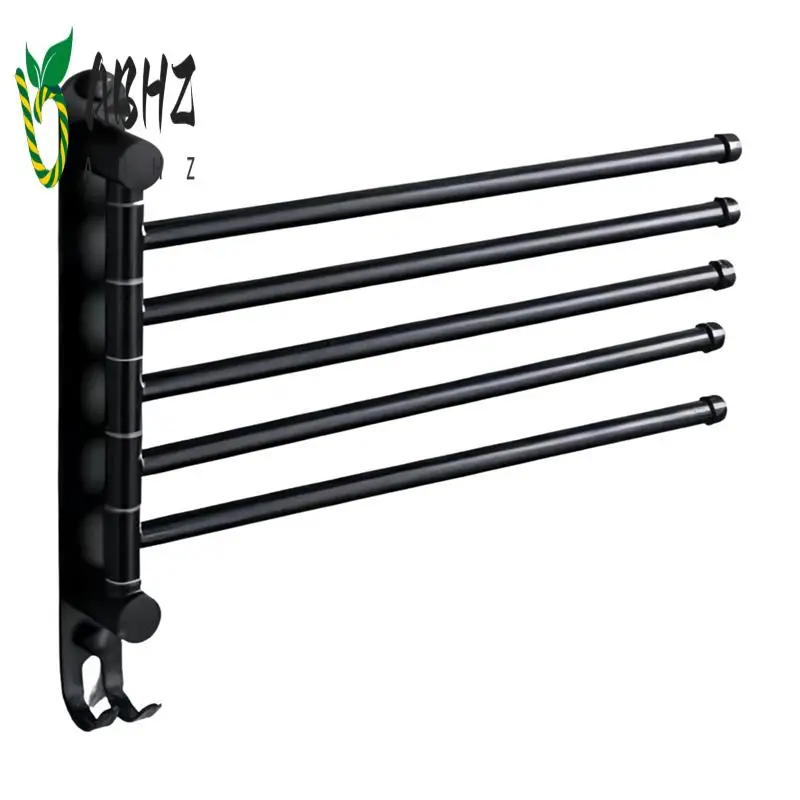 

ABHZ-Bath Towel Rack Swivel Towel Rack Bathroom Swing Arm Towel Bar Wall Mounted Clothes Hanger