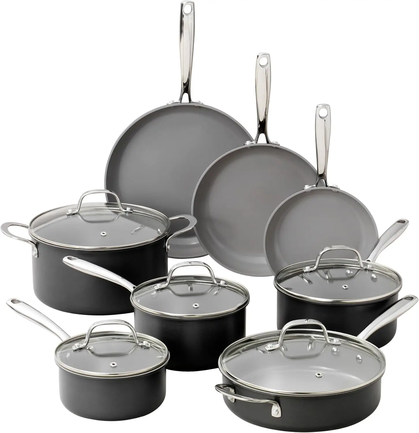 

13 Pc Ceramic Pots and Pans Set Non Stick Cookware Set,Pot and Pan Set, Hard Anodized Ceramic Cookware Set,Nonstick Cookware Set