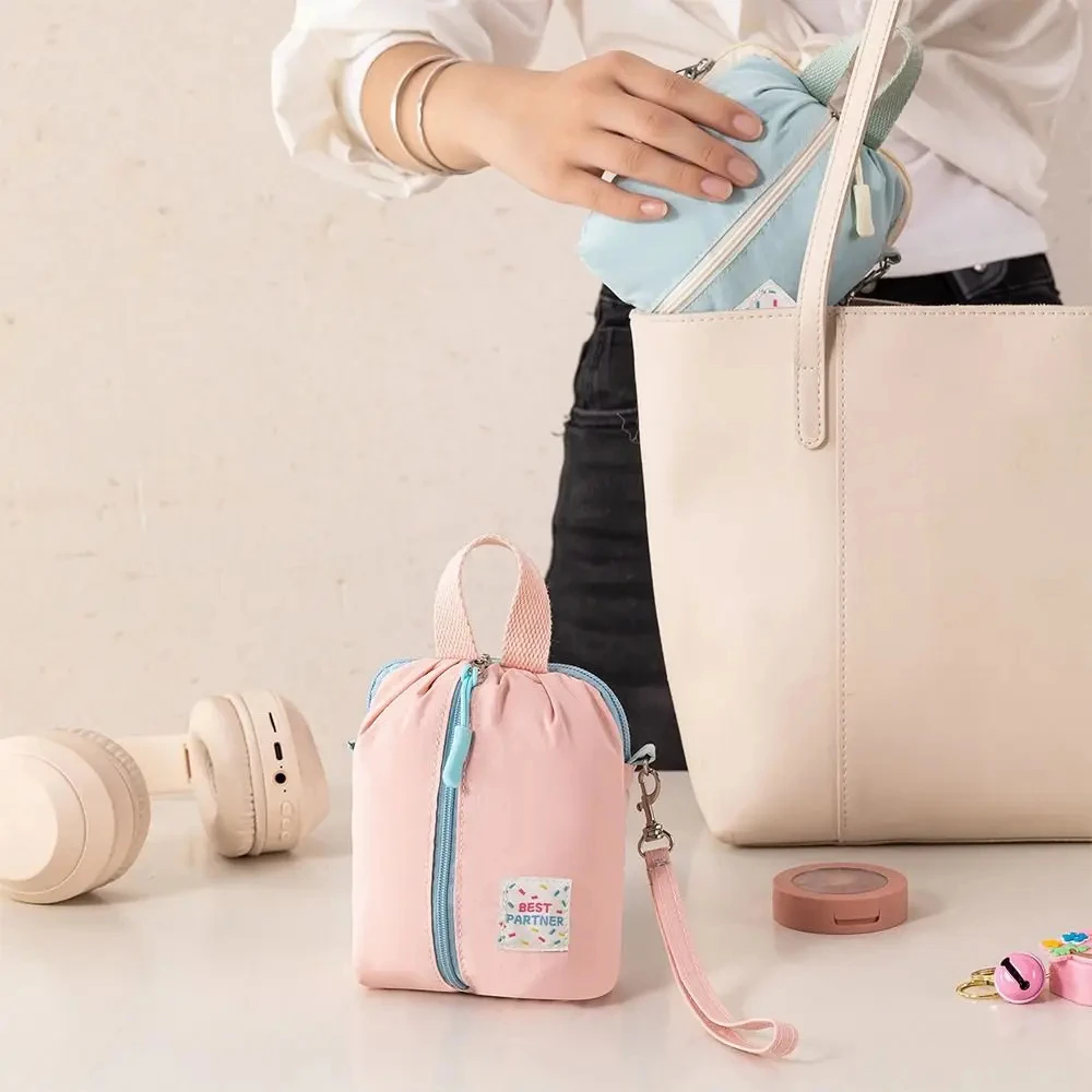 Tragbare Kleine Damenbinden-Aufbewahrungstasche Macaron Reise-Toilettenartikel Kosmetiktasche Make-up Organizer Vielseitig Einsetzbar – Detail 10