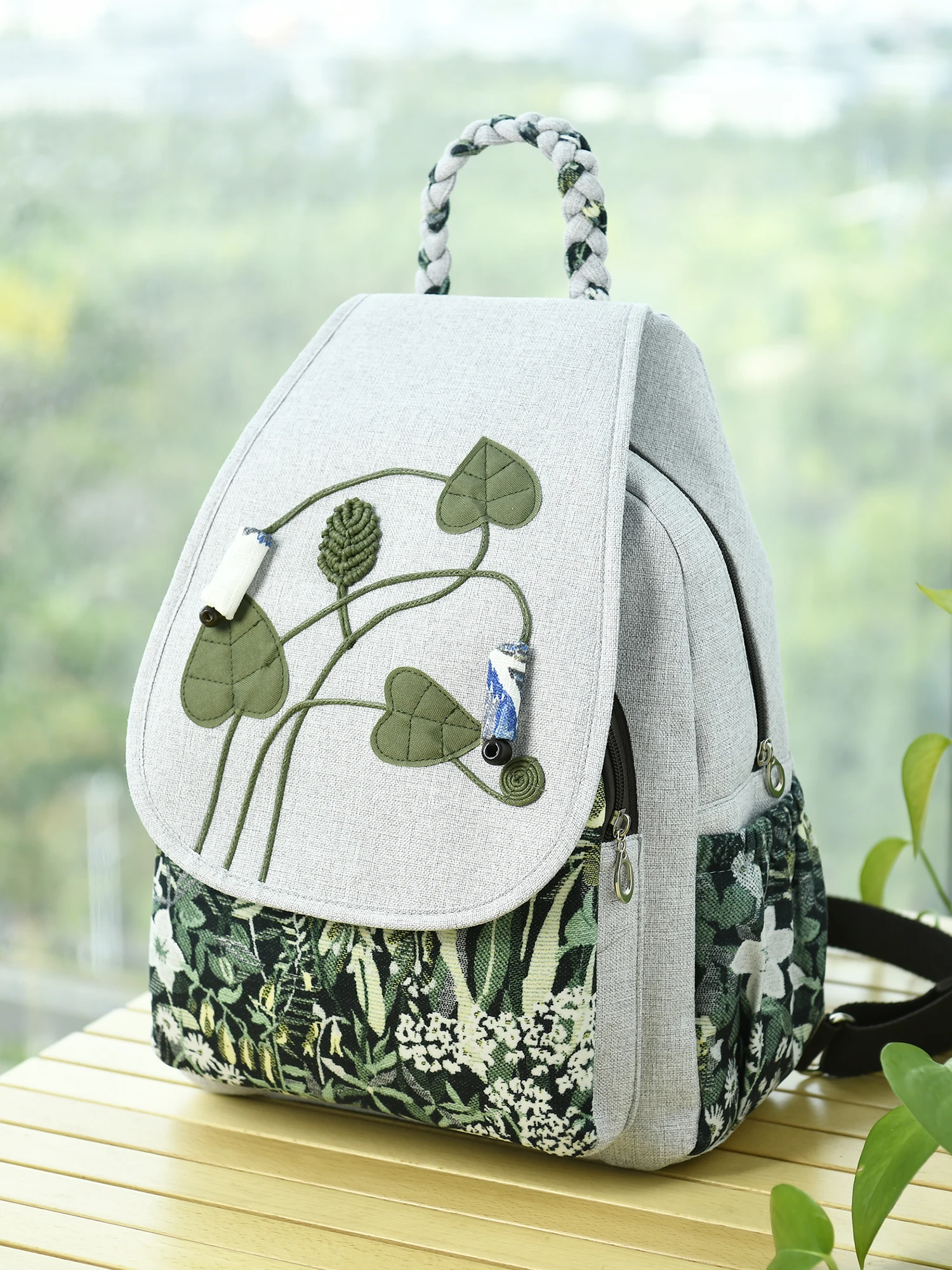 New Ethnic Style Yunnan Fabric Backpack Women Casual Versatile Travel Large Capacity Woven Patchwork Cloth Bag Fashionable Tr...