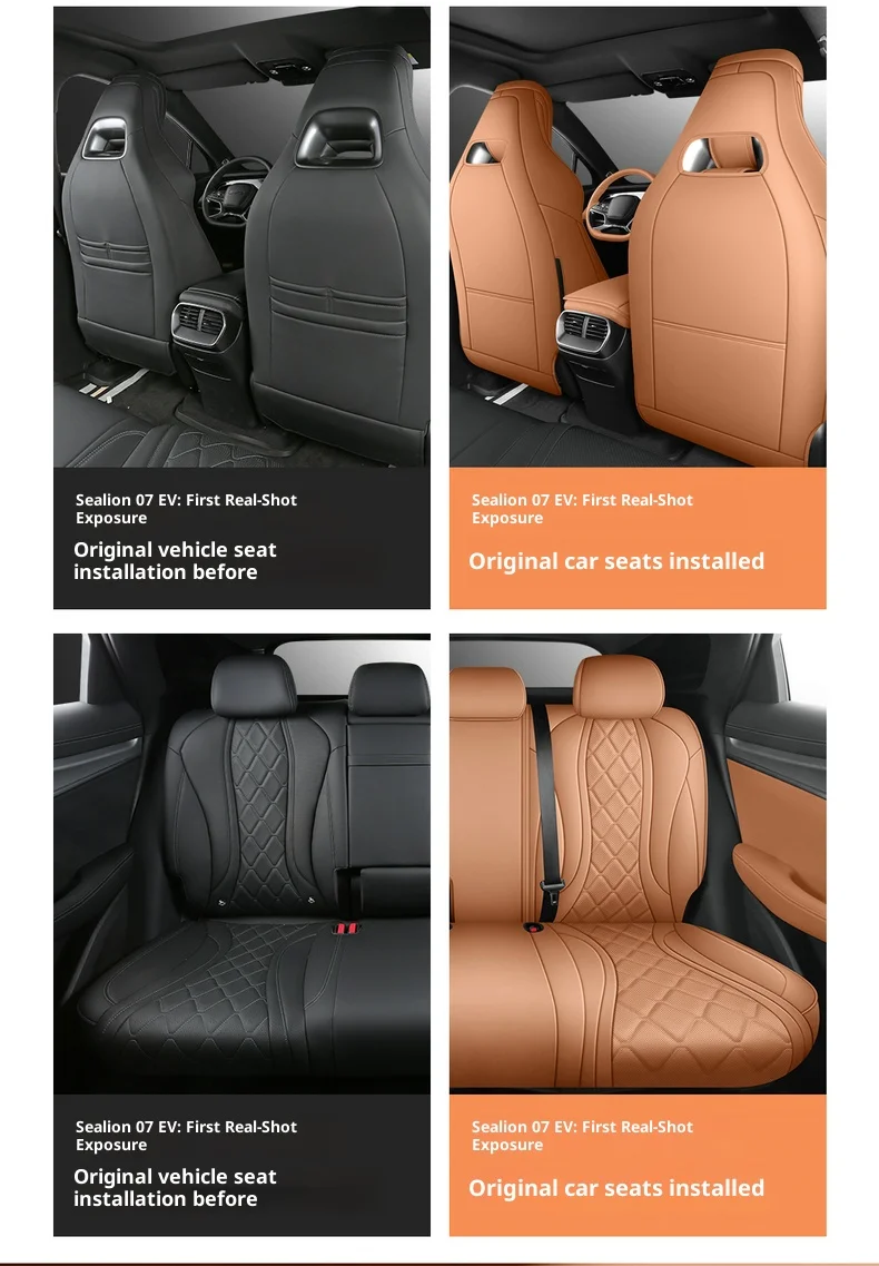 Fünfsitzer-Autositzbezüge Kompatibel mit BYD Sealion 07ev - Universell Passende Autositzkissen-Schutzset – Detail 7