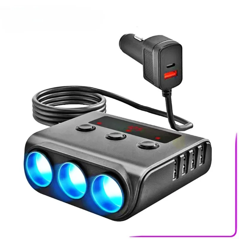 

120W Car High-power Cigarette Lighter Expansion Charger 4-port USB Upgraded Version Double Fast Charging Car Charging Head TR12P