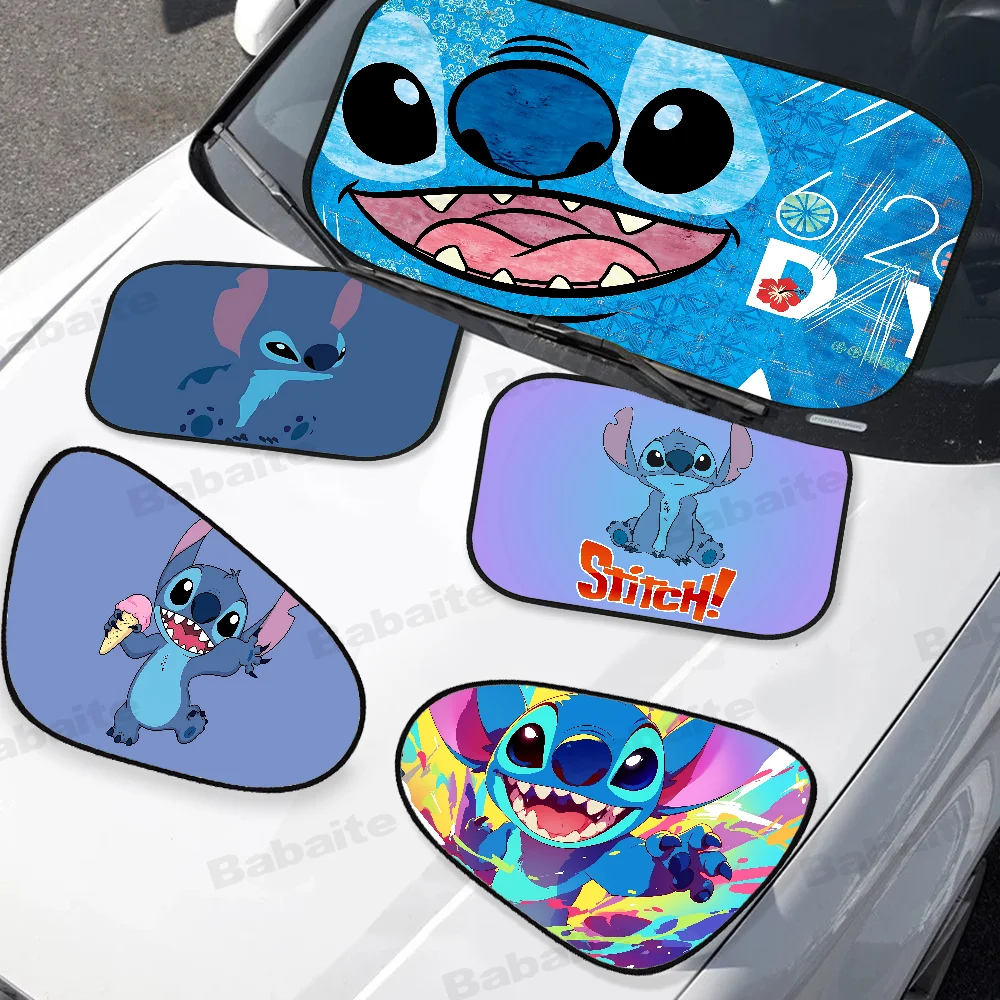 

S-Stitch Cute Blue Animation Monster Universal 1Pcs Car Adsorption SunShade Side Window SunShade Cover Auto Sunvisor