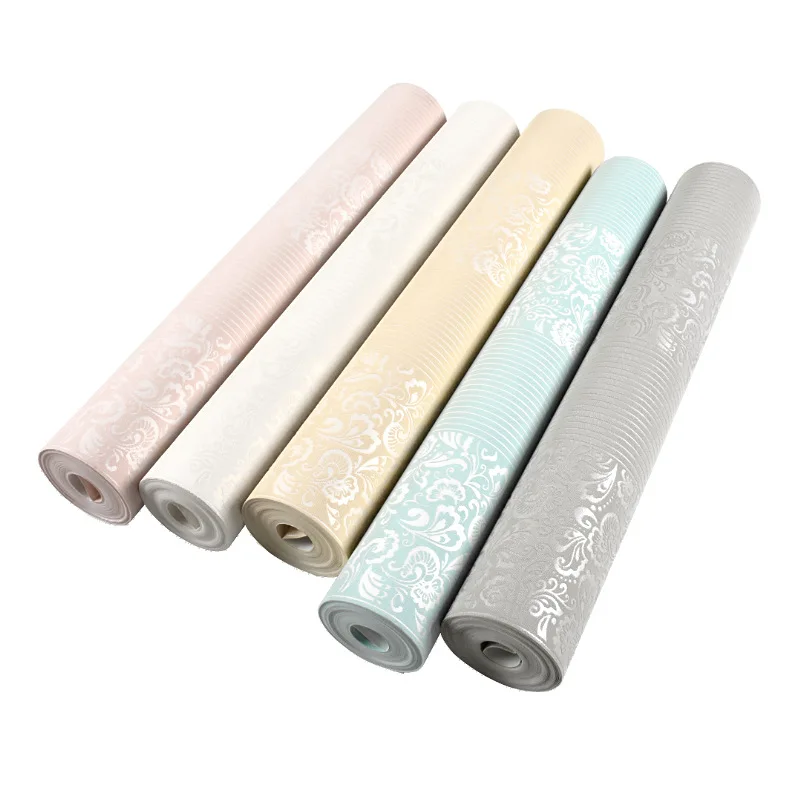 ورق حائط ذاتي اللصق ثلاثي الأبعاد على الطراز الأوروبي بشريط عمودي سميك غير منسوج لغرفة النوم المريحة وغرفة المعيشة وخلفية الجدار #6