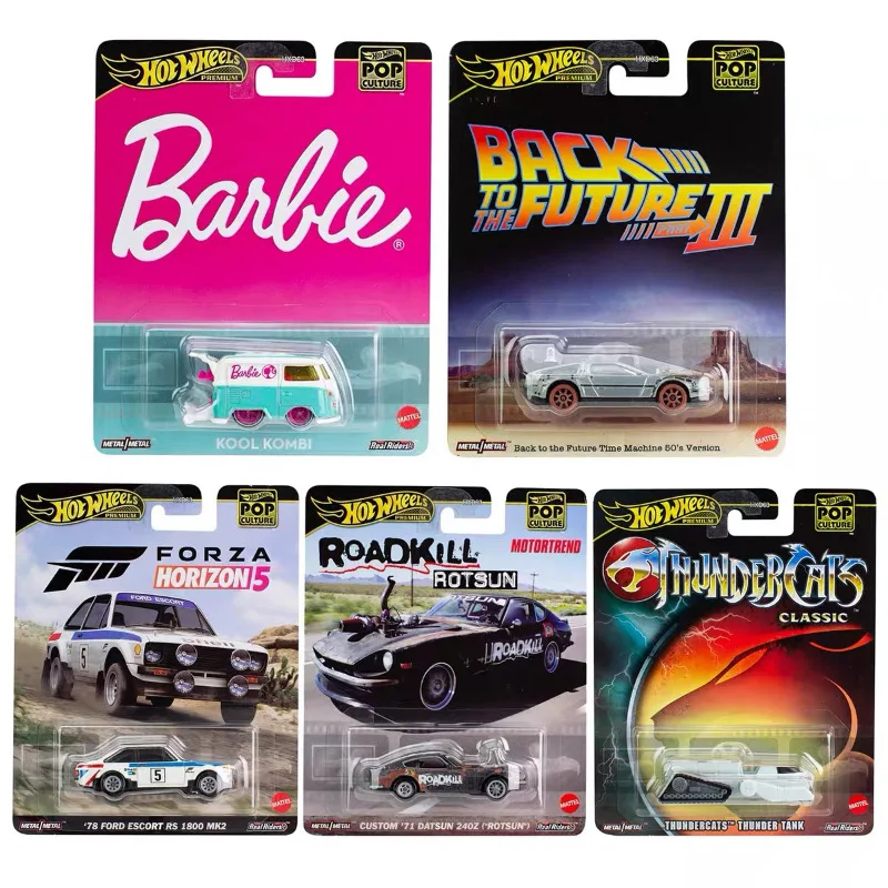 

2024 Hot Wheels HXD63 Premium Pop Culture Barbie Kool Kombi Custom Datsun Ford Escort RS Time Machine Thunder Tank 1/64 Car Toy