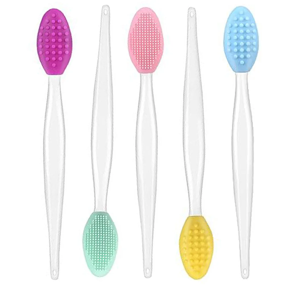 5 Pcs Silicone Lip Brush Scrubber Tool Exfoliator Nose Exfoliate Silica Gel Facial Tools