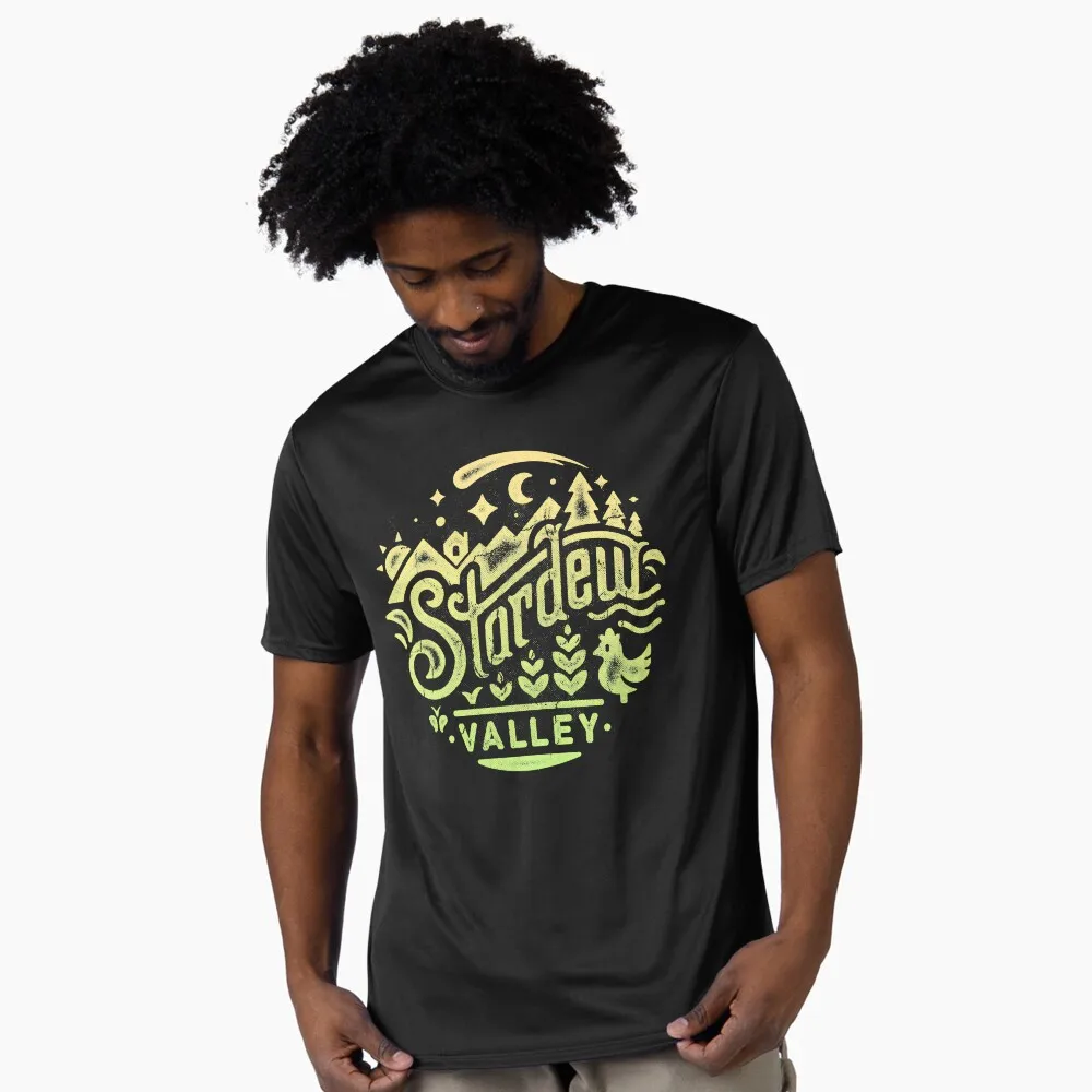 

0324 Stardew Valley Anime Gift t shirt Cartoon Video game Retro pixel Graphic Tee 100% cotton print Y2K clothes Large size Tops