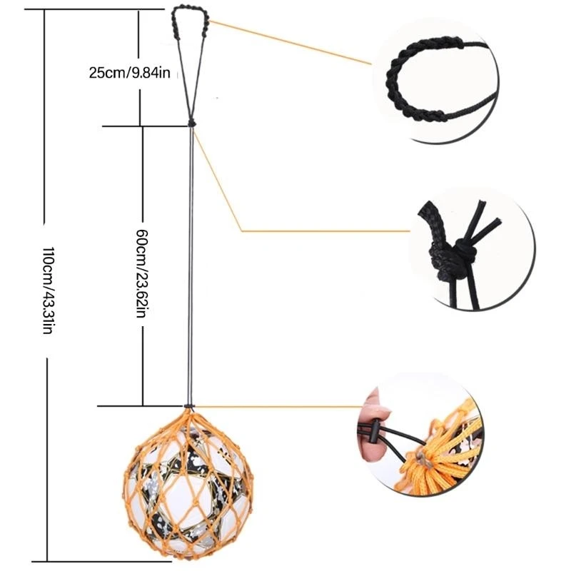 

A0KA Soccer Ball Training Net Bag Football Kick Trainer Net Kids Soccer Ball Trainer for Youth Adults Training Equipment