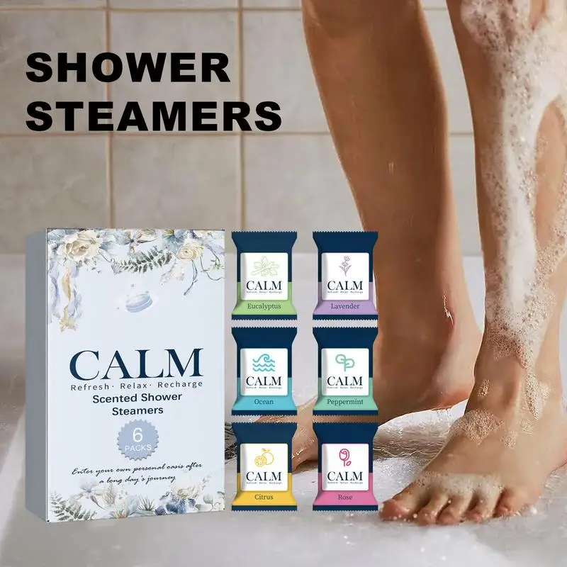 6pcs Mini Aromatherapy Shower Tablets Shower Steamer Tablets Handmade Shower Bombs Natural Shower Steamers For Women Men